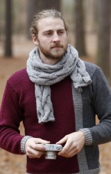 red and grey sweater